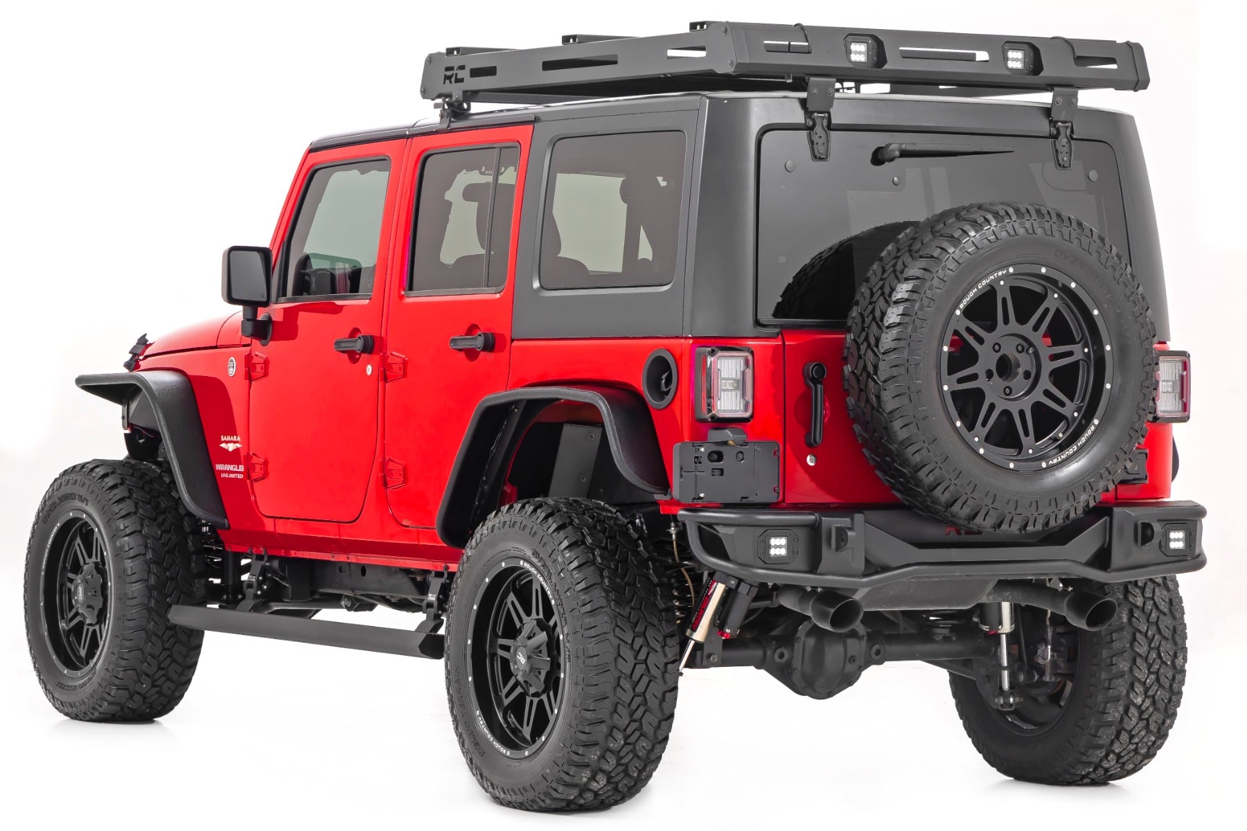 Rough Country Power Running Boards Dual Electric Motor 4 Door Jeep Wrangler Unlimited (07-18)