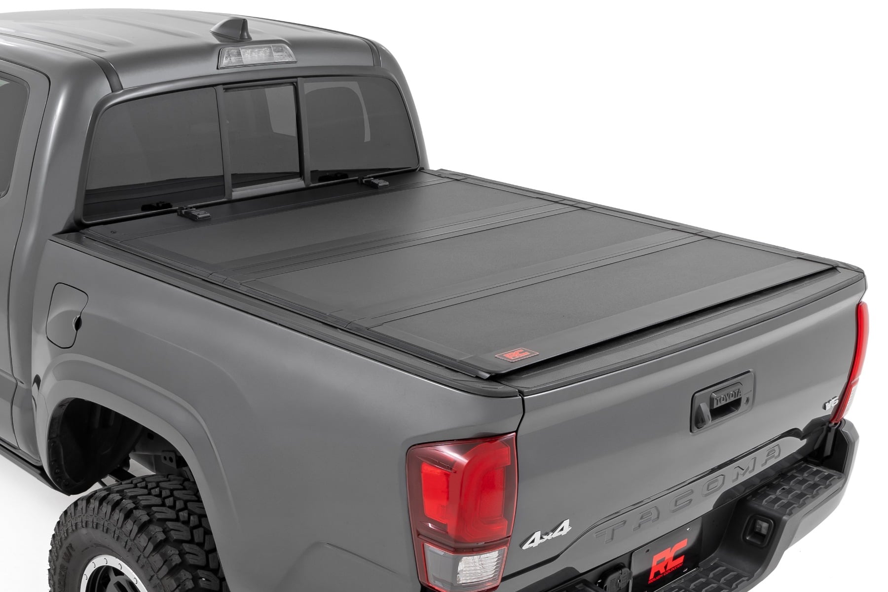 Rough Country Hard Tri-Fold Flip Up Bed Cover 5β² Bed Toyota Tacoma 2WD/4WD (2016-2023)