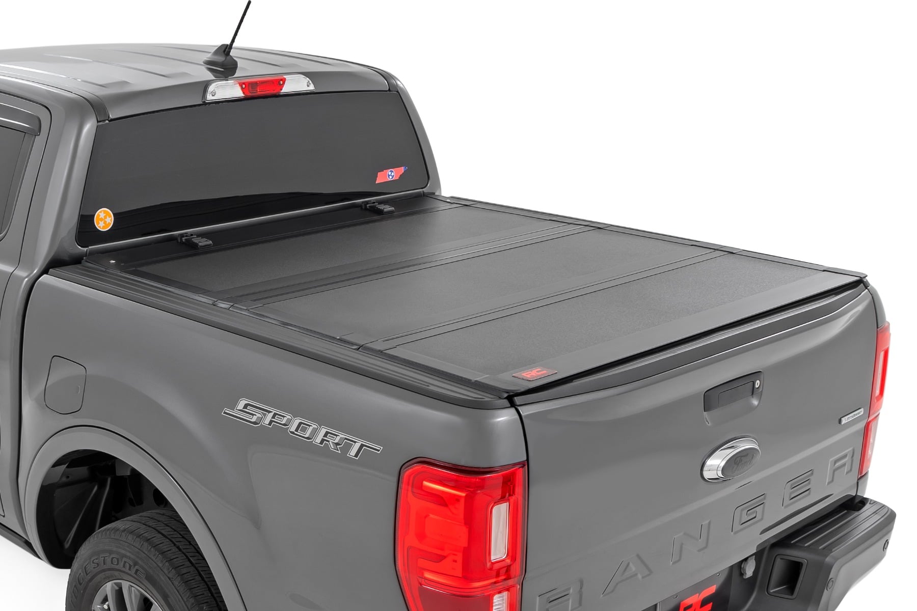 Rough Country Hard Tri-Fold Flip Up Bed Cover 5β² Bed Ford Ranger 2WD/4WD (2019-2023)