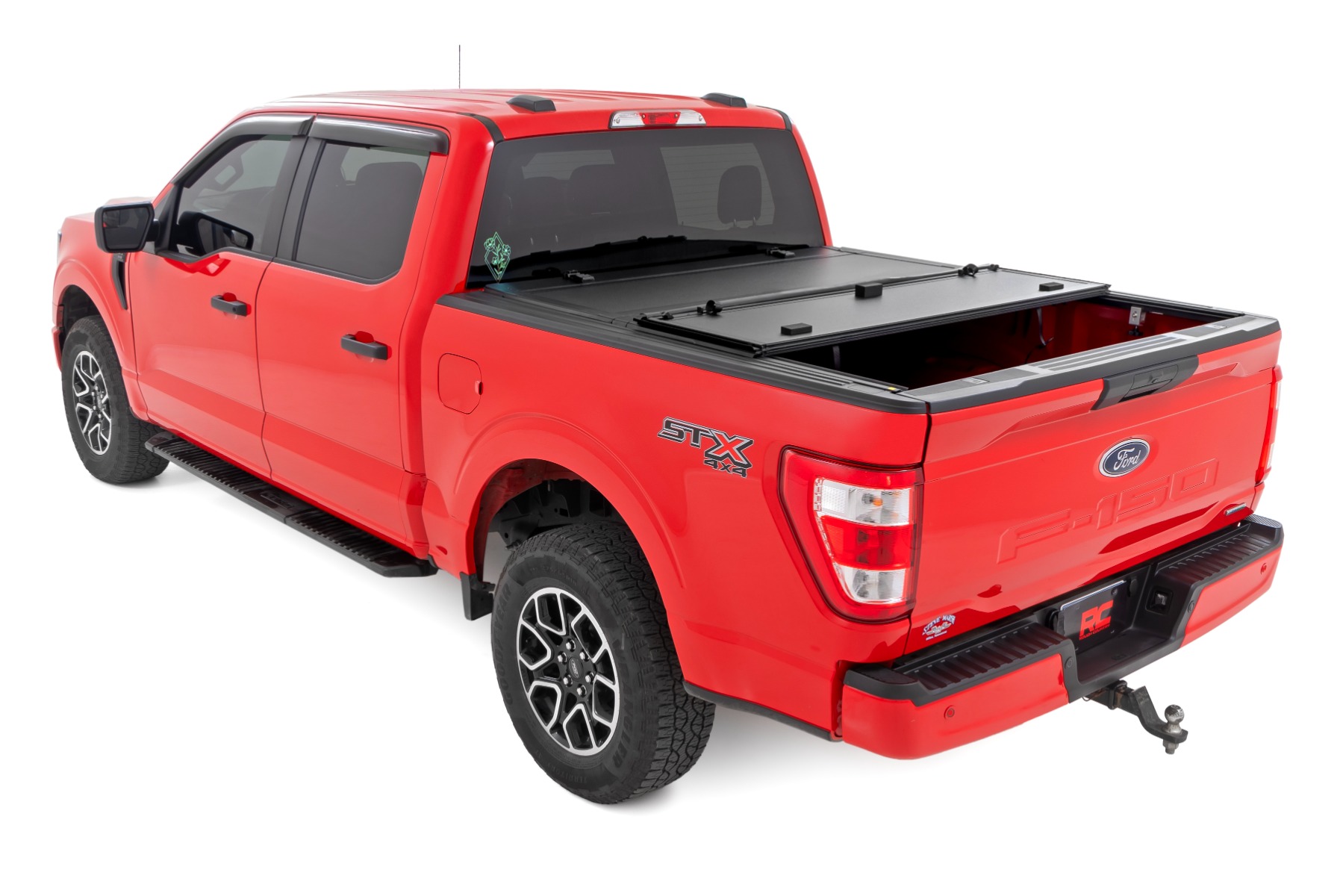 Rough Country Hard Tri-Fold Flip Up Bed Cover 6β7β³ Bed Ford F-150 2WD/4WD (2015-2020)