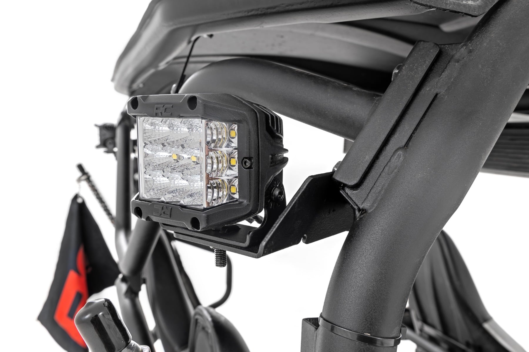 Rough Country LED Light Kit Rear Mount 2β³ Black Pair Flood Kawasaki Teryx 4 1000/Teryx4 800
