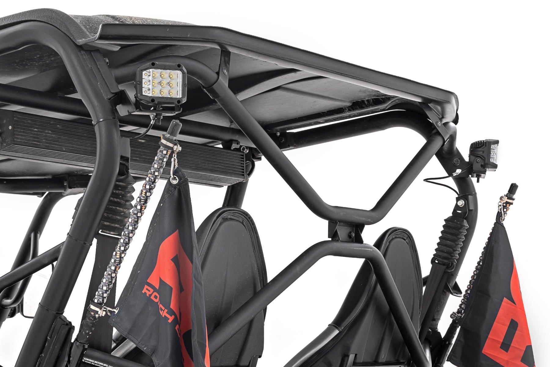 Rough Country LED Light Kit Rear Mount 2β³ Black Pair Flood Kawasaki Teryx 4 1000/Teryx4 800