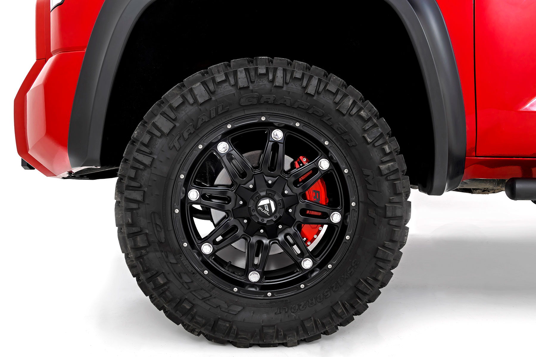 Rough Country Caliper Covers Front and Rear Red Toyota Tundra 2WD/4WD (2022-2026)