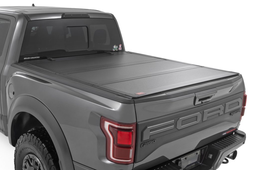 Rough Country Hard Tri-Fold Flip Up Bed Cover 5’7″ Bed Ford F-150 (21-26)/F-150 Lightning (22-26)