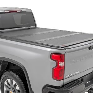 Rough Country Hard Tri-Fold Flip Up Bed Cover 6β9β³ Bed Chevy/GMC Silverado/Sierra 2500HD/3500HD (20-26)