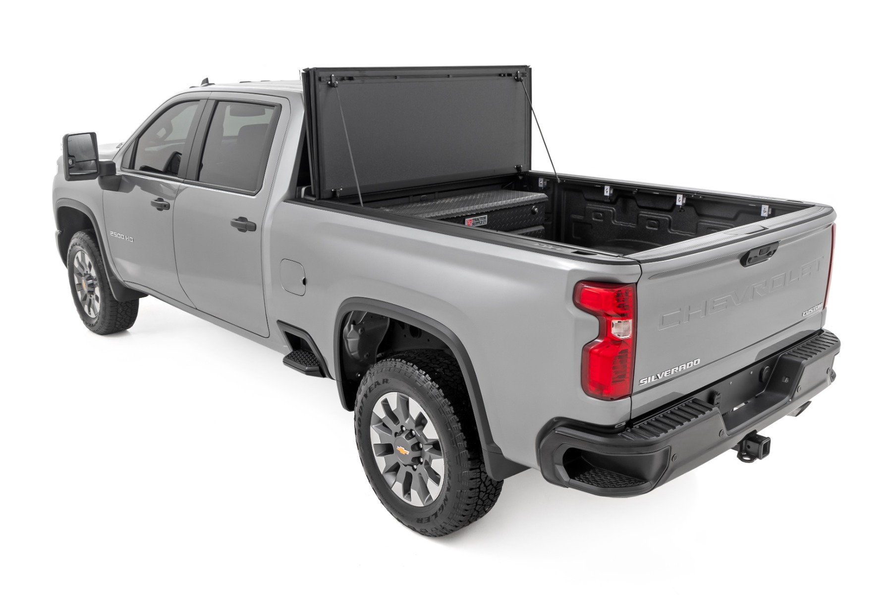 Rough Country Hard Tri-Fold Flip Up Bed Cover 6β9β³ Bed Chevy/GMC Silverado/Sierra 2500HD/3500HD (20-26)