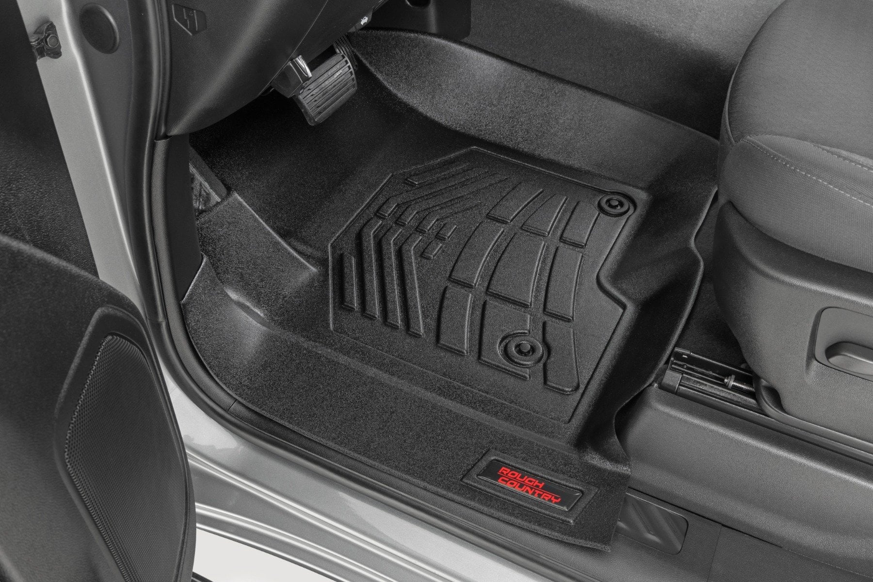 Rough Country Sure-Fit Floor Mats FR & RR FR Bucket Crew Chevy/GMC 1500/2500HD/3500HD (19-26)
