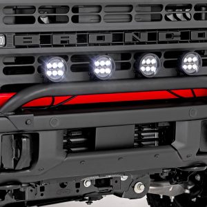 Rough Country Light Bar Mount 3.5β³ Round LED (Quad) Black Amber DRL OE Modular Steel Ford Bronco (21-24)
