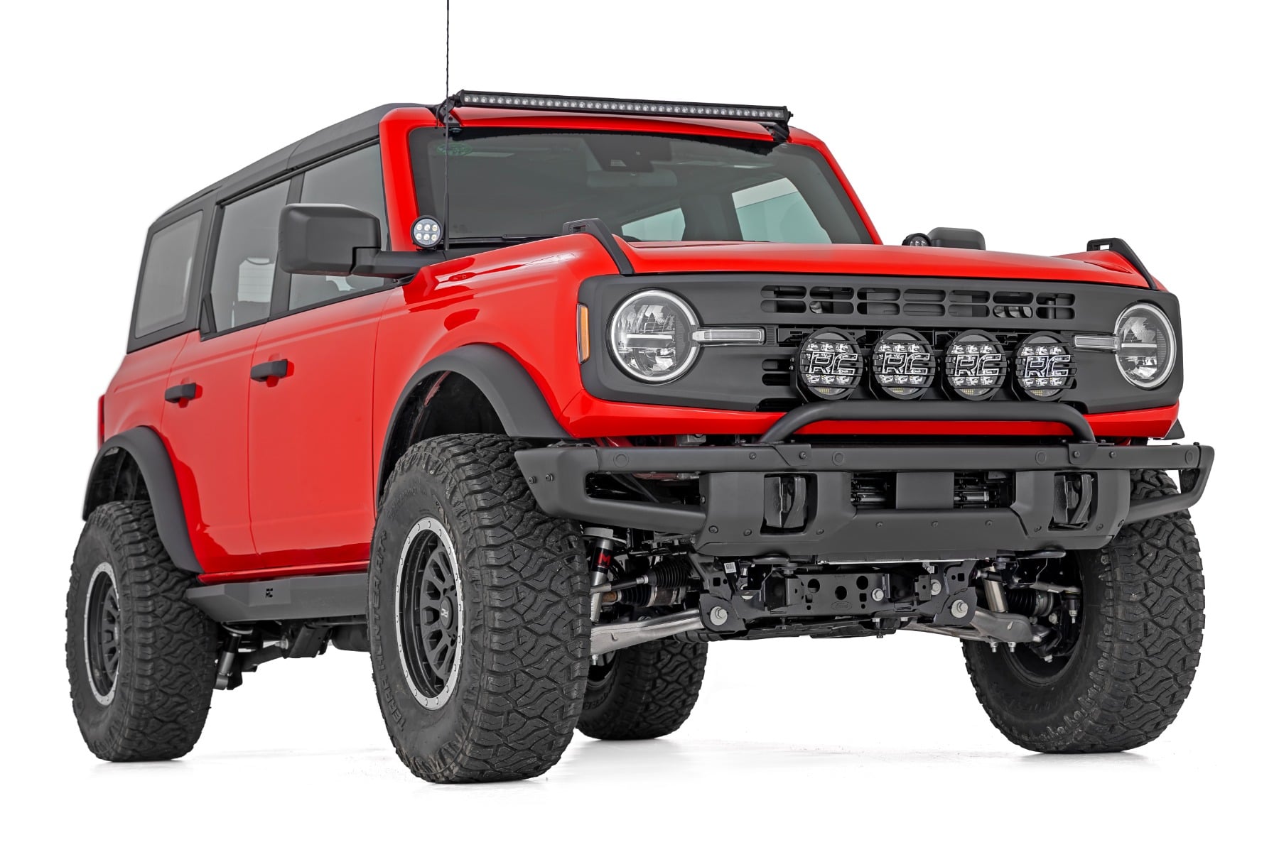 Rough Country Light Bar Mount 6.5 Inch Round LED (Quad) OE Modular Steel Ford Bronco (21-26)