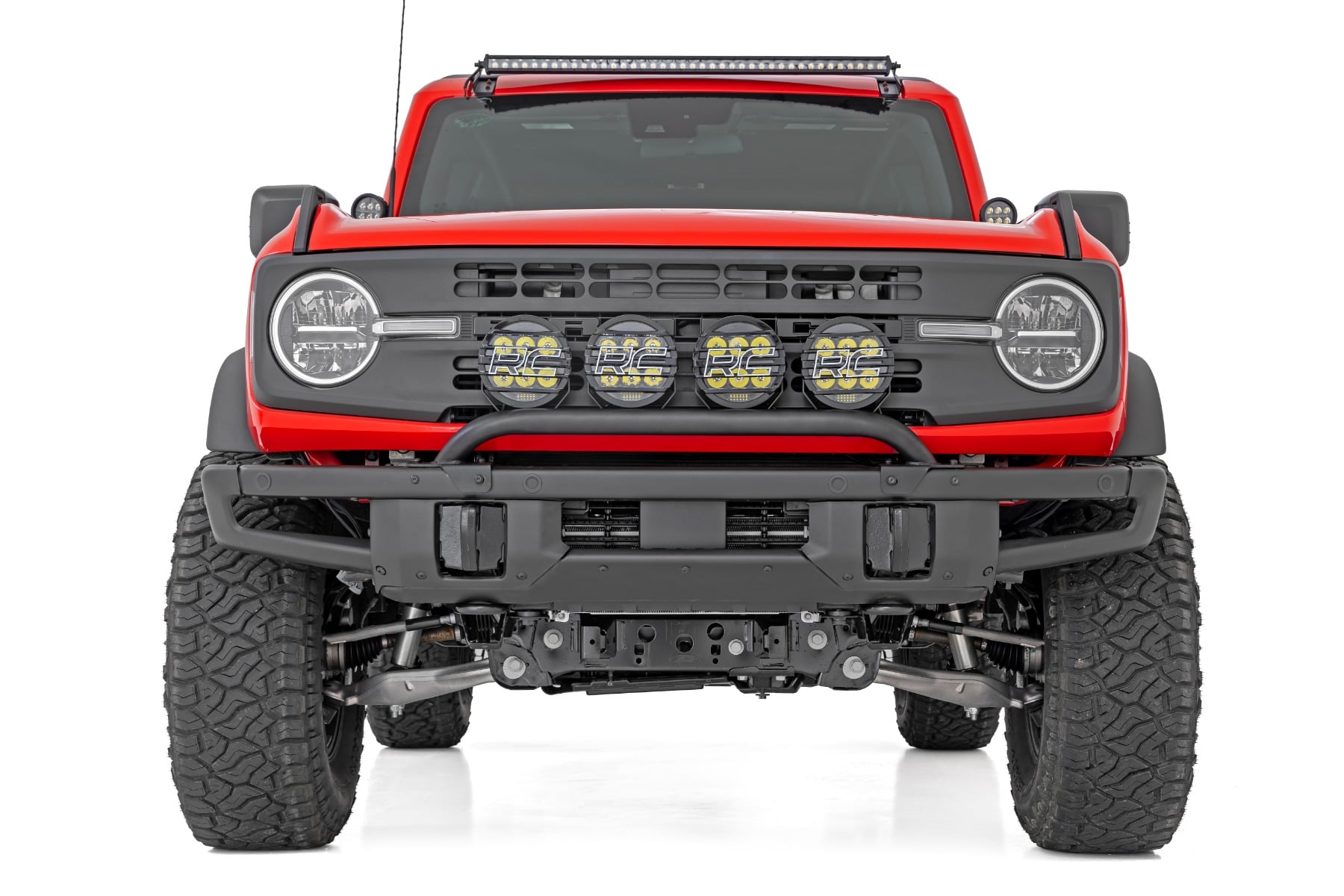 Rough Country Light Bar Mount 6.5 Inch Round LED (Quad) OE Modular Steel Ford Bronco (21-26)