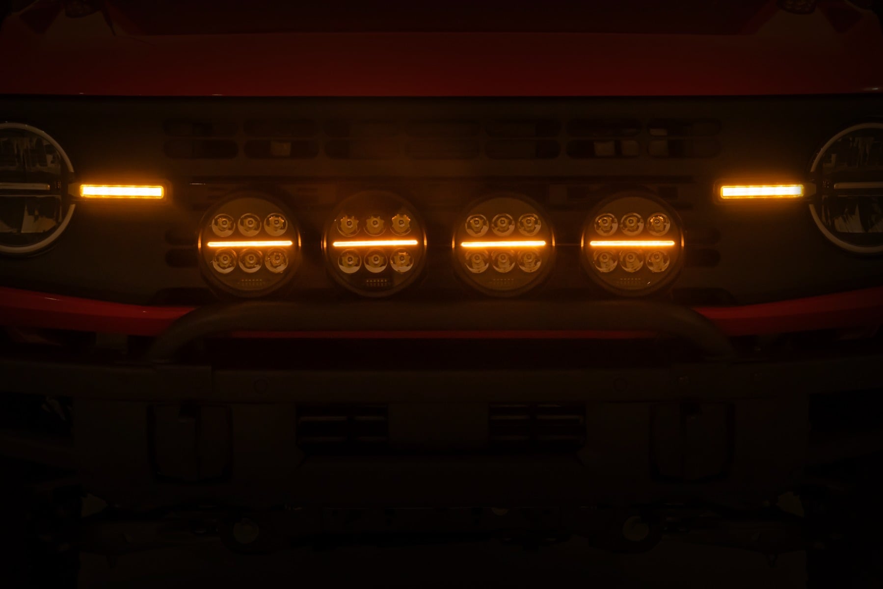 Rough Country Light Bar Mount 6.5 Inch Round LED (Quad) OE Modular Steel Ford Bronco (21-26)