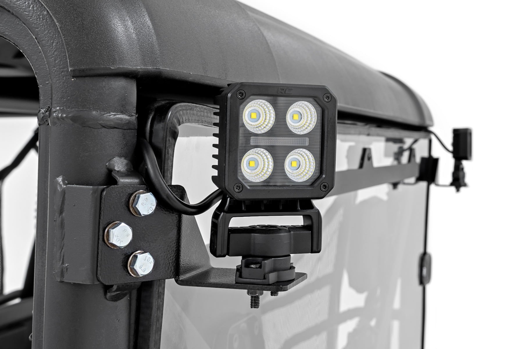 Rough Country LED Light Kit Rear Mount 2β³ Black Pair Amber DRL CFMOTO UFORCE 1000