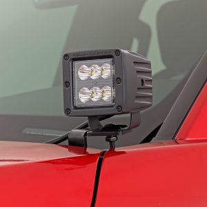 Rough Country LED Light Kit Ditch Mount 2β³ Black Pair Spot Toyota Tacoma (24-26)