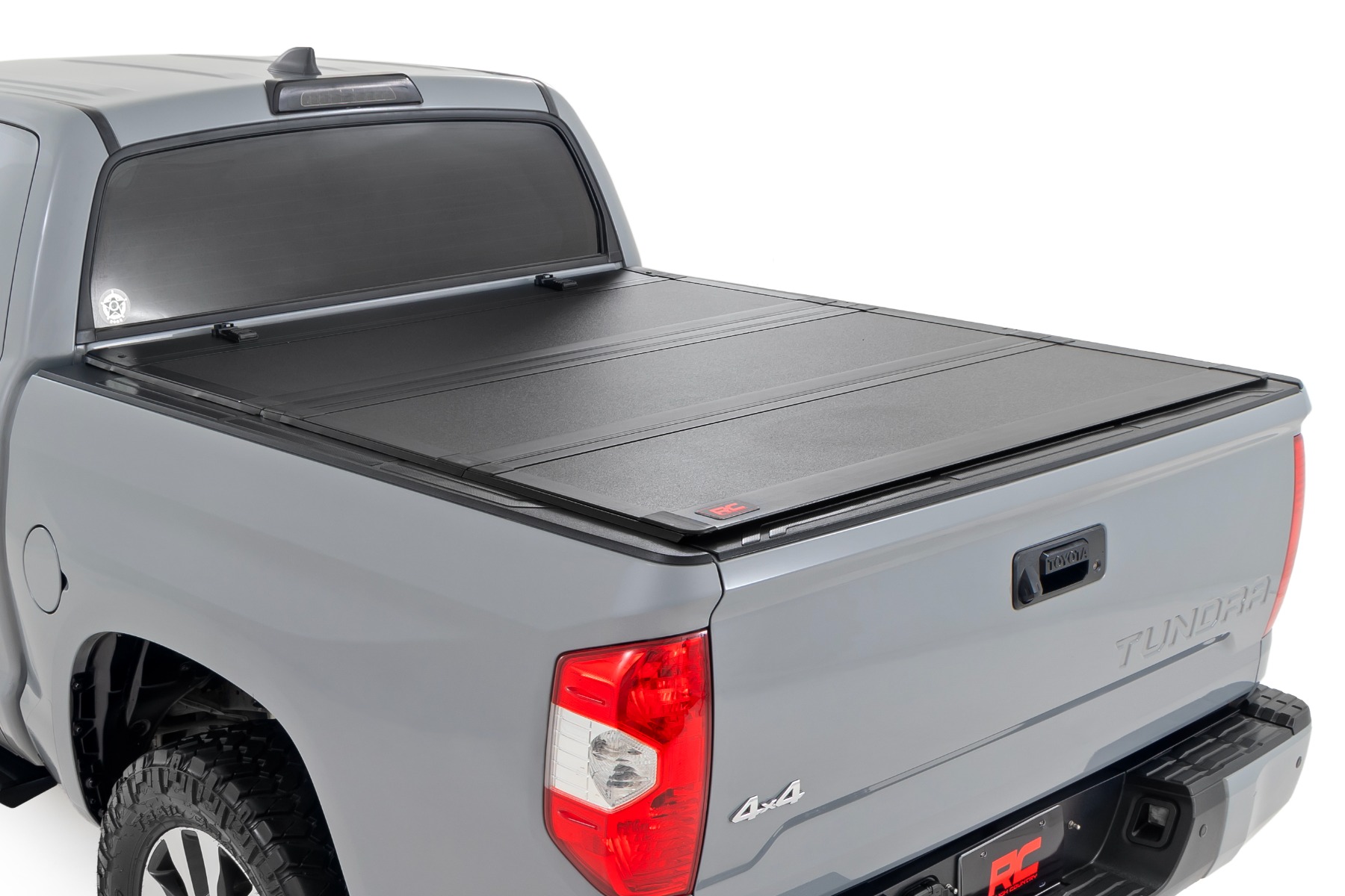 Rough Country Hard Tri-Fold Flip Up Bed Cover 5β7β³ Bed Toyota Tundra 2WD/4WD (07-21)