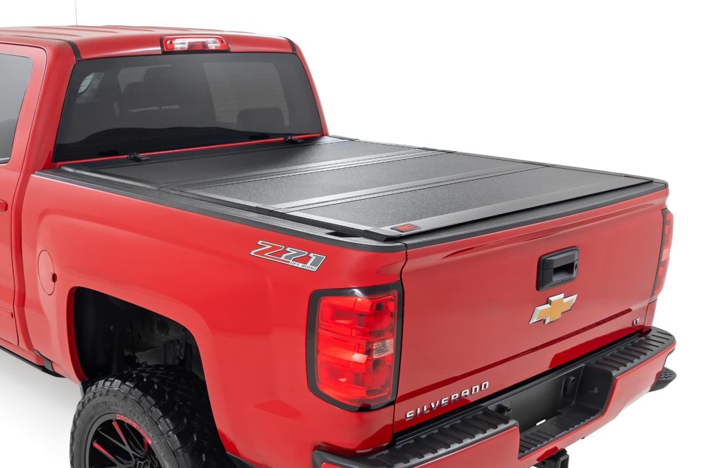 Rough Country Hard Tri-Fold Flip Up Bed Cover 5’9″ Bed Chevy/GMC 1500 (14-18 & Classic)