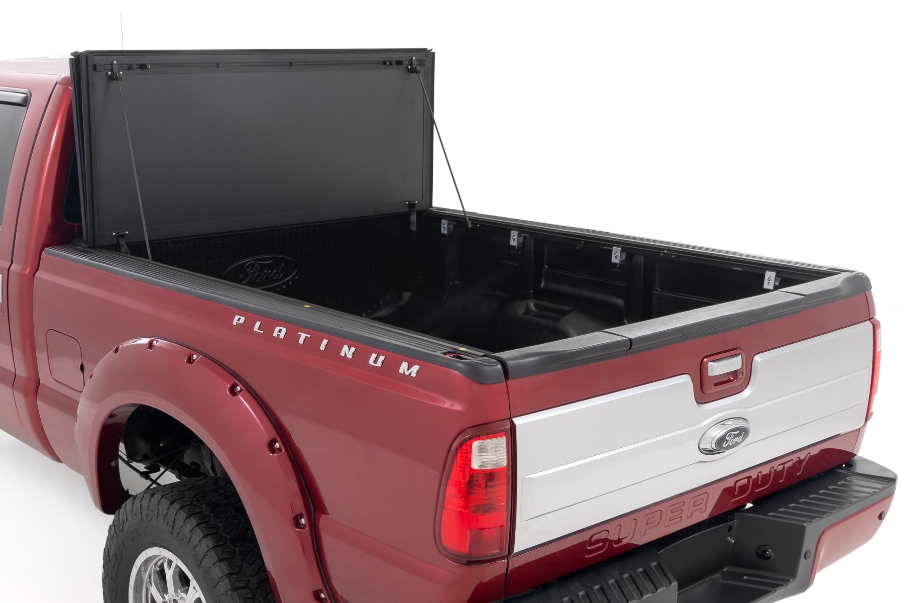 Rough Country Hard Tri-Fold Flip Up Bed Cover 6β10β Bed Ford F-250/F-350 Super Duty (99-16)