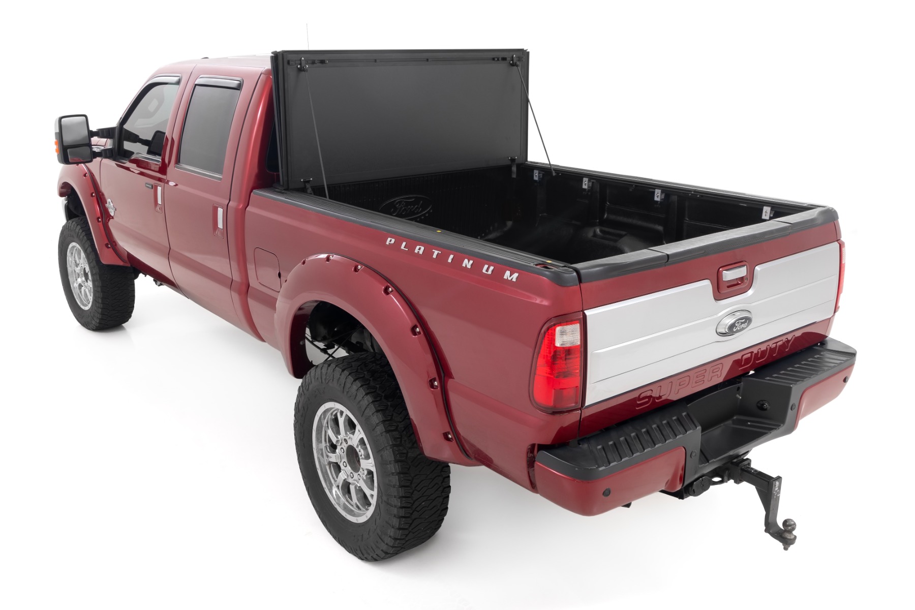 Rough Country Hard Tri-Fold Flip Up Bed Cover 6β10β Bed Ford F-250/F-350 Super Duty (99-16)