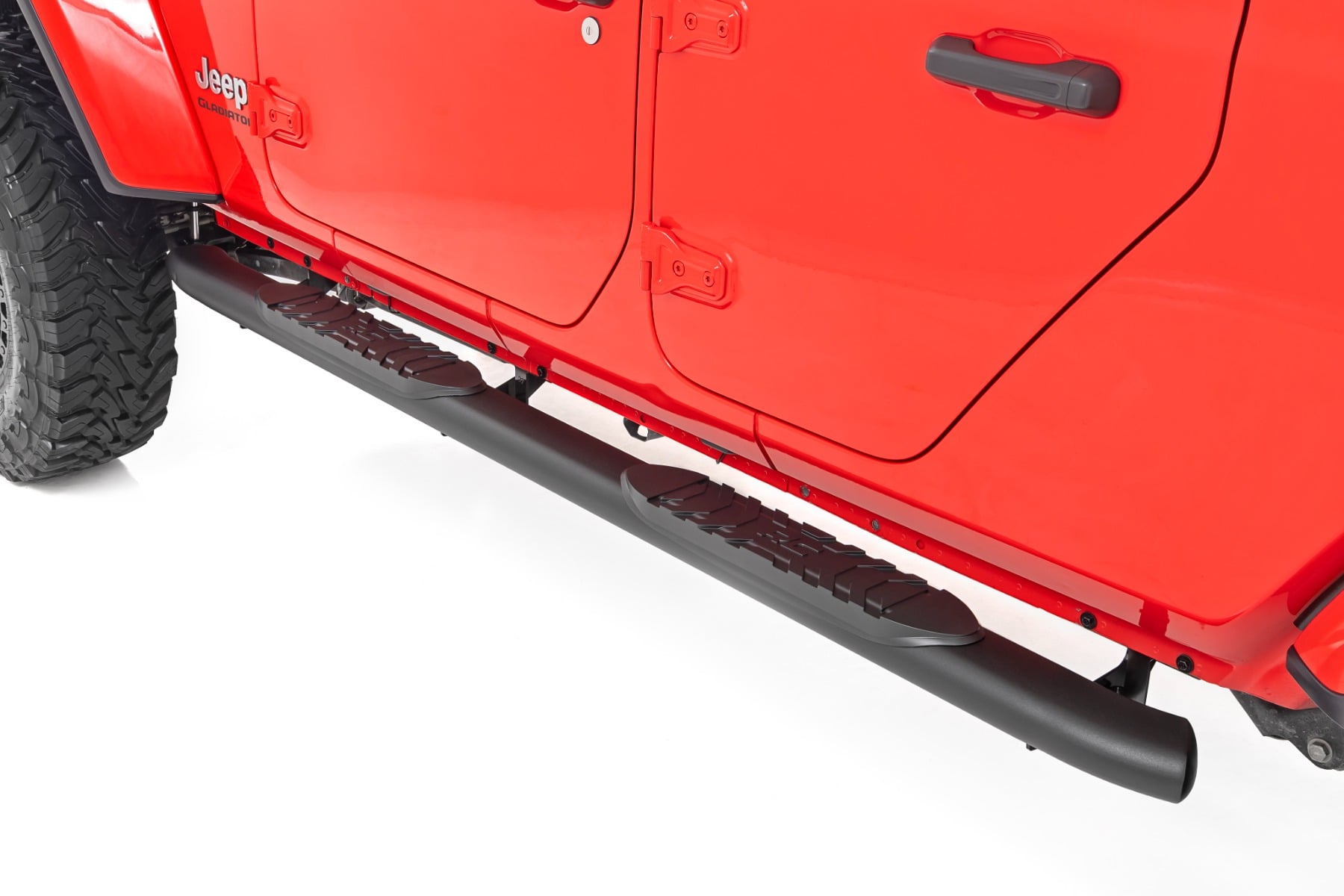 Rough Country Oval Nerf Steps Black Jeep Gladiator JT 4WD (2020-2026)