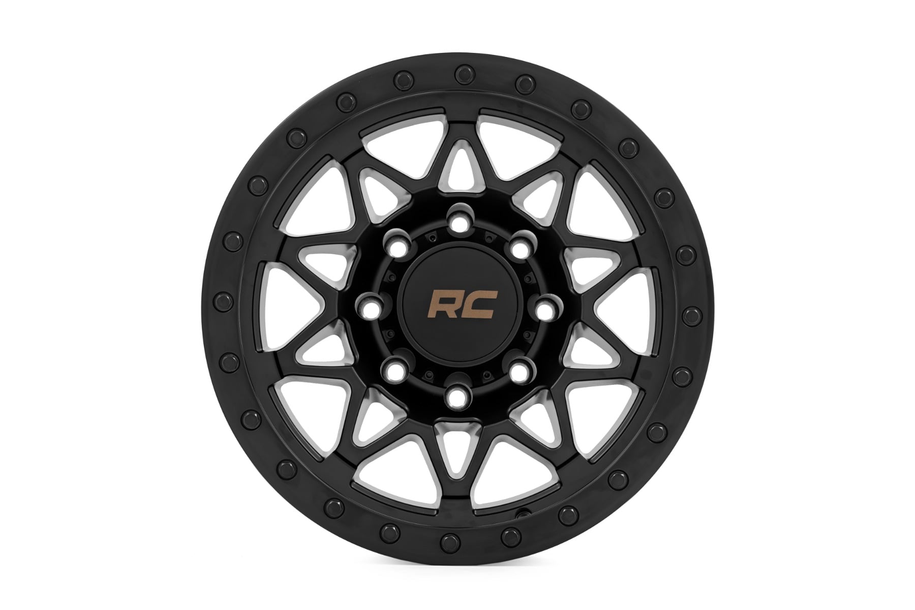 Rough Country 78 Series Wheel Simulated Beadlock Black 18x9 8x180 0mm