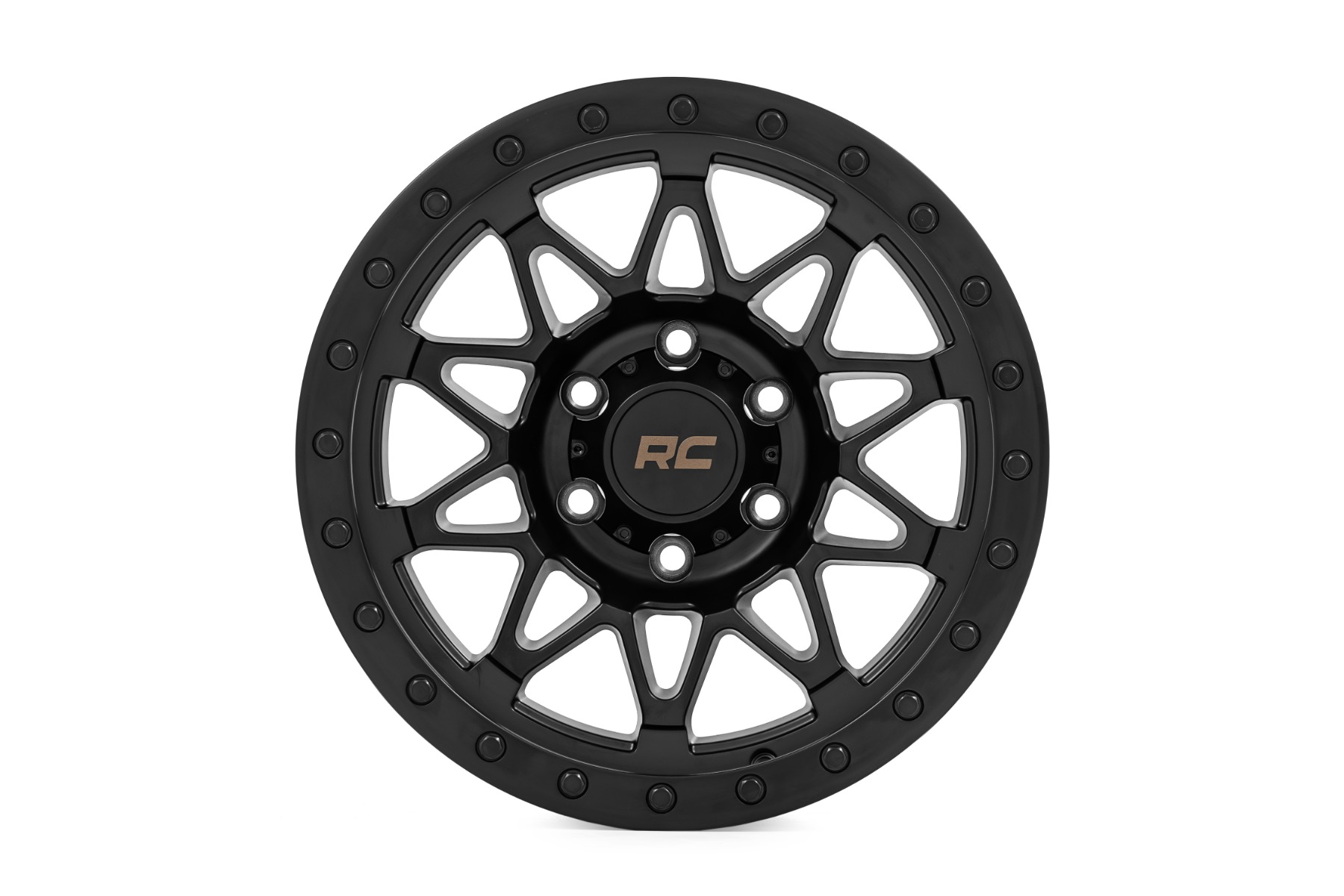 Rough Country 78 Series Wheel Simulated Beadlock Black 18x9 5x5 0mm