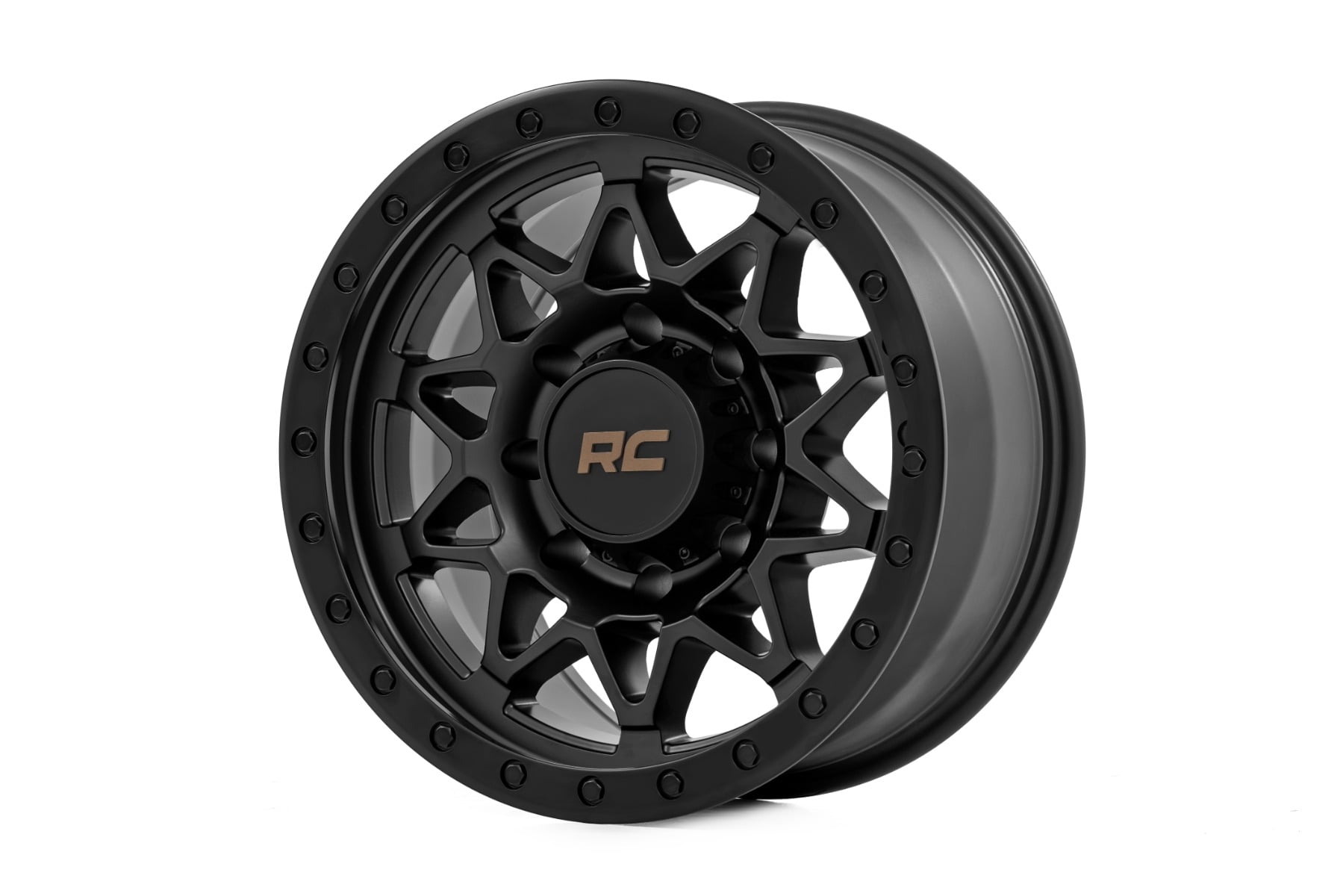 Rough Country 78 Series Wheel Simulated Beadlock Black 18x9 8x170 0mm