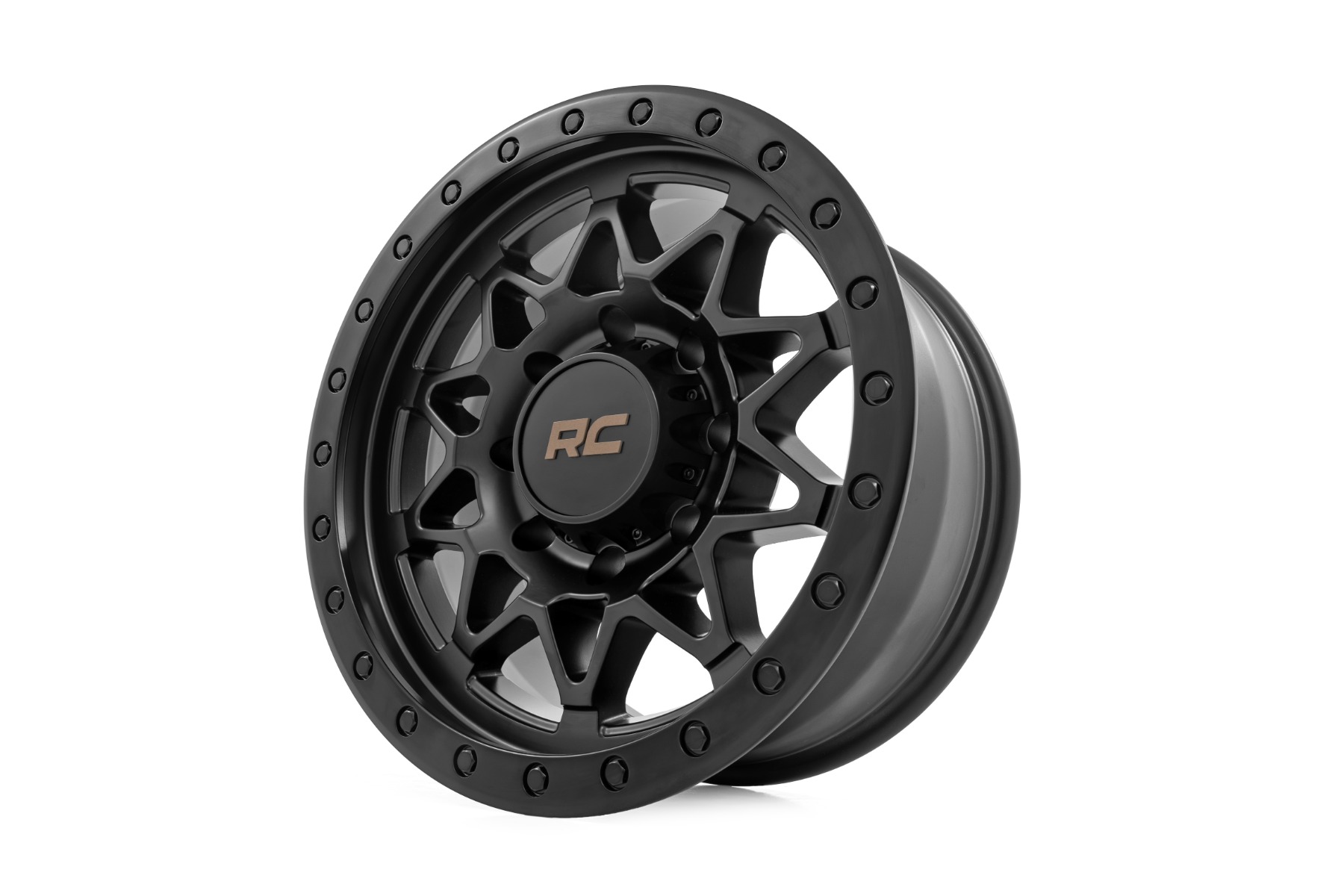 Rough Country 78 Series Wheel Simulated Beadlock Black 18x9 8x170 -12mm