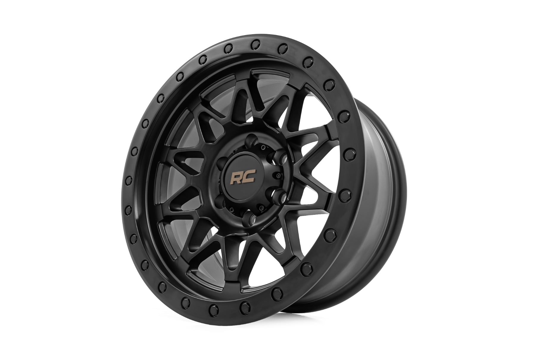 Rough Country 78 Series Wheel Simulated Beadlock Black 18x9 5x5.5 -12mm