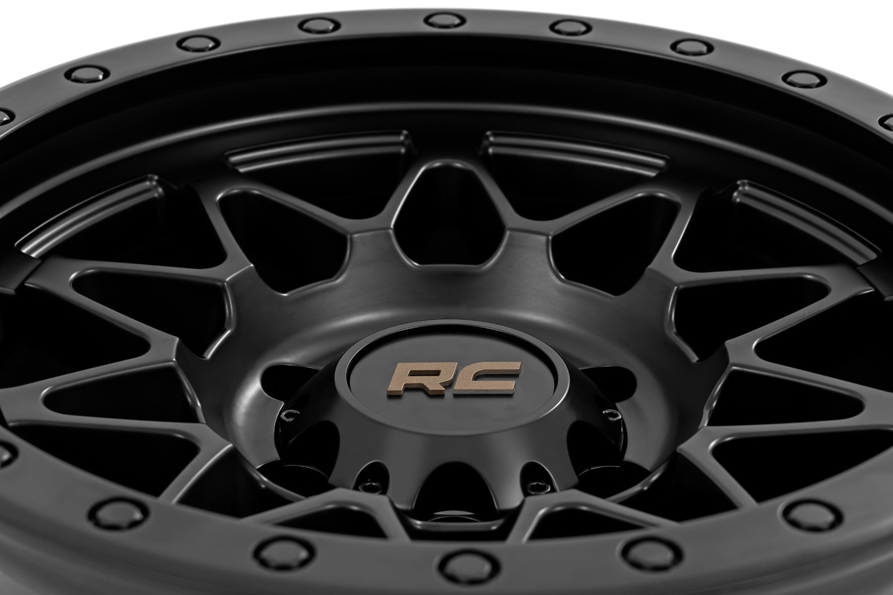 Rough Country 78 Series Wheel Simulated Beadlock Black 18x9 5x5.5 -12mm