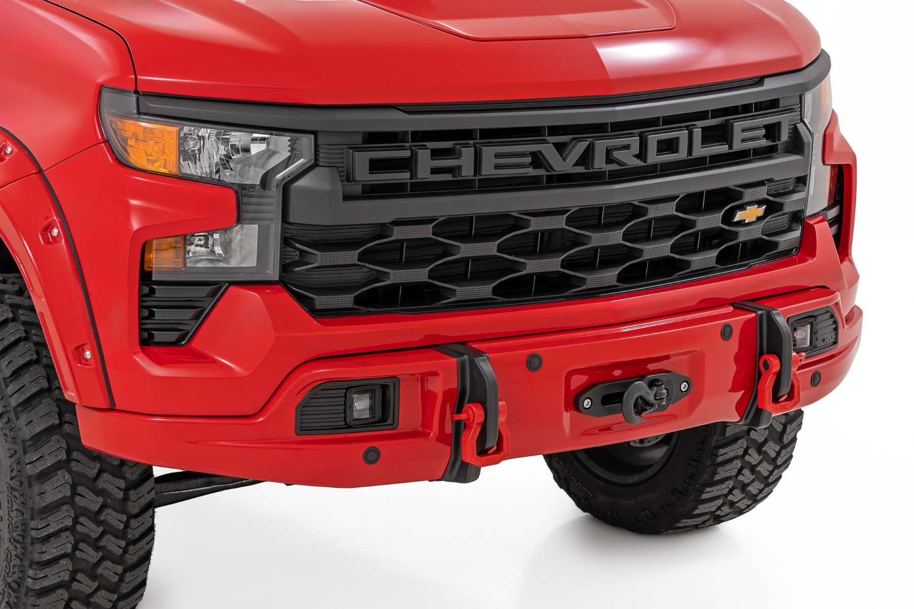 Rough Country Front FXS Bumper 12000S G7C Red Hot Chevy Silverado 1500 2WD/4WD (23-26)