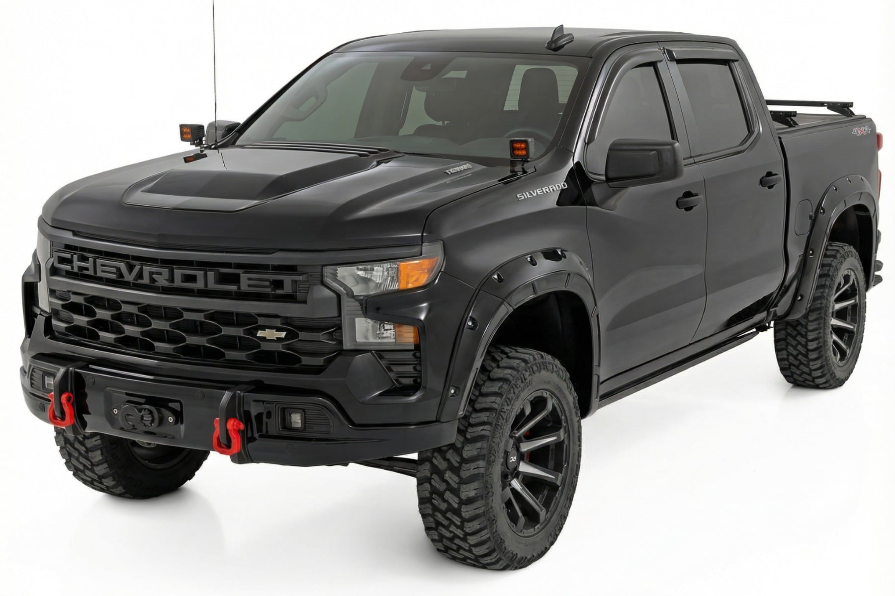 Rough Country Front FXS Bumper 12000S GBA Black Chevy Silverado 1500 2WD/4WD (23-26)