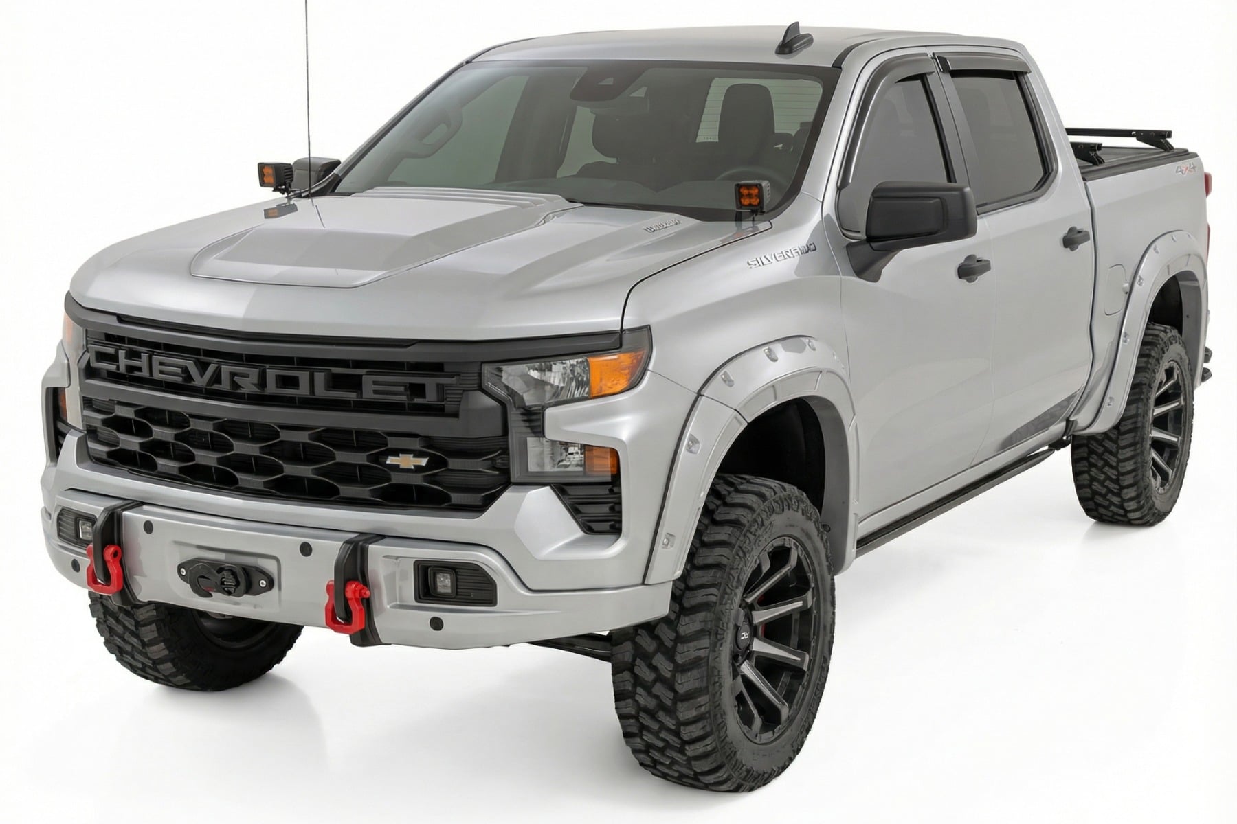 Rough Country Front FXS Bumper 12000S GAN Silver Ice Metallic Chevy Silverado 1500 (23-26)