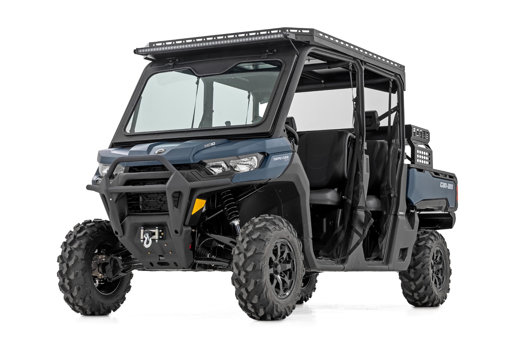 Rough Country LED Light Deck Roof 50β³ Blk Single Row Can-Am Defender MAX HD10