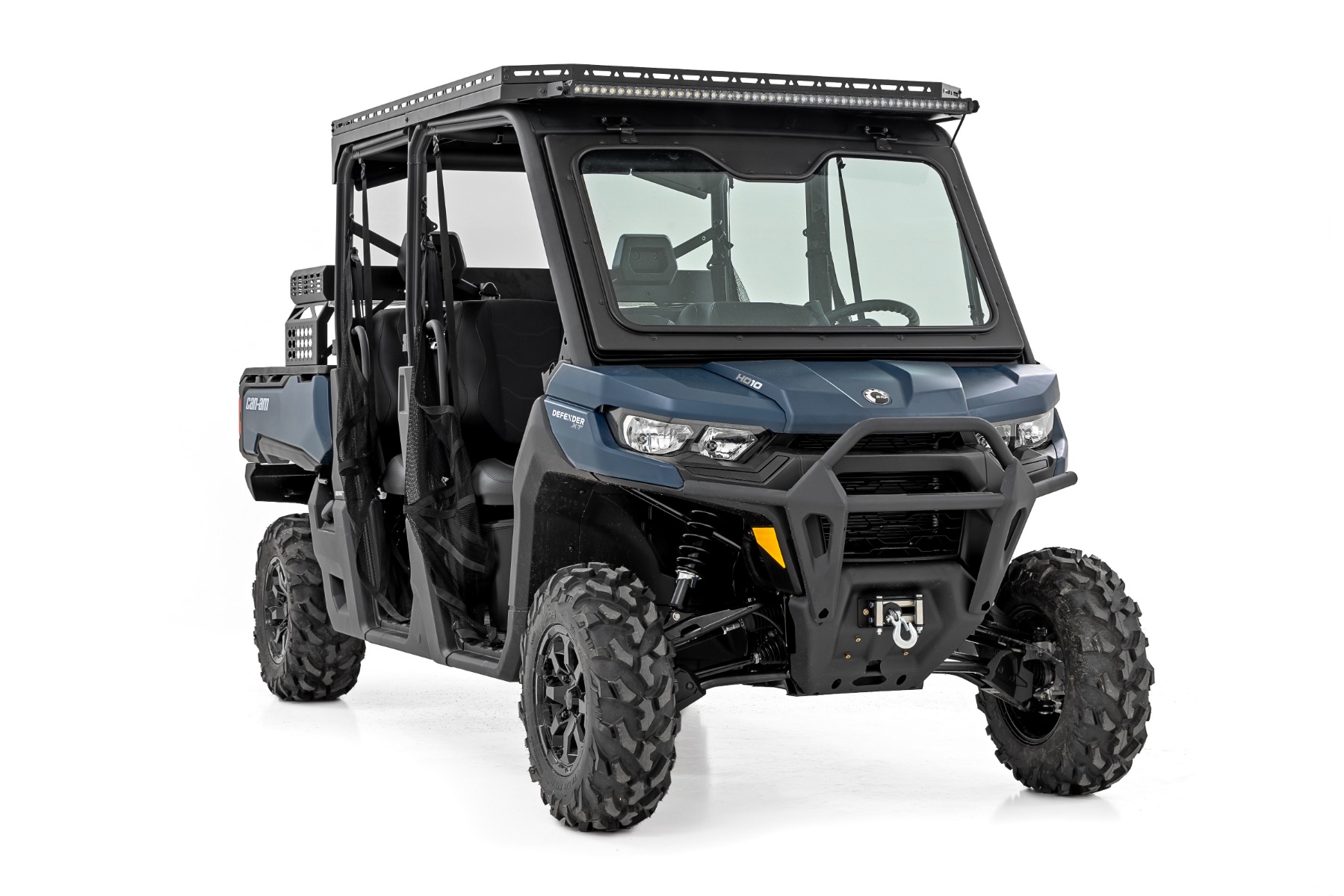 Rough Country LED Light Deck Roof 50β³ Blk Single Row Can-Am Defender MAX HD10