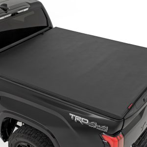 Rough Country Soft Tri-Fold Bed Cover With & W/O OE Rails 6β7β³ Bed Toyota Tundra (22-26)