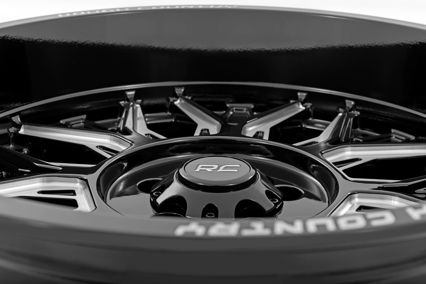 Rough Country 86 Series Wheel One-Piece Gloss Black 20x10 8x170 -19mm