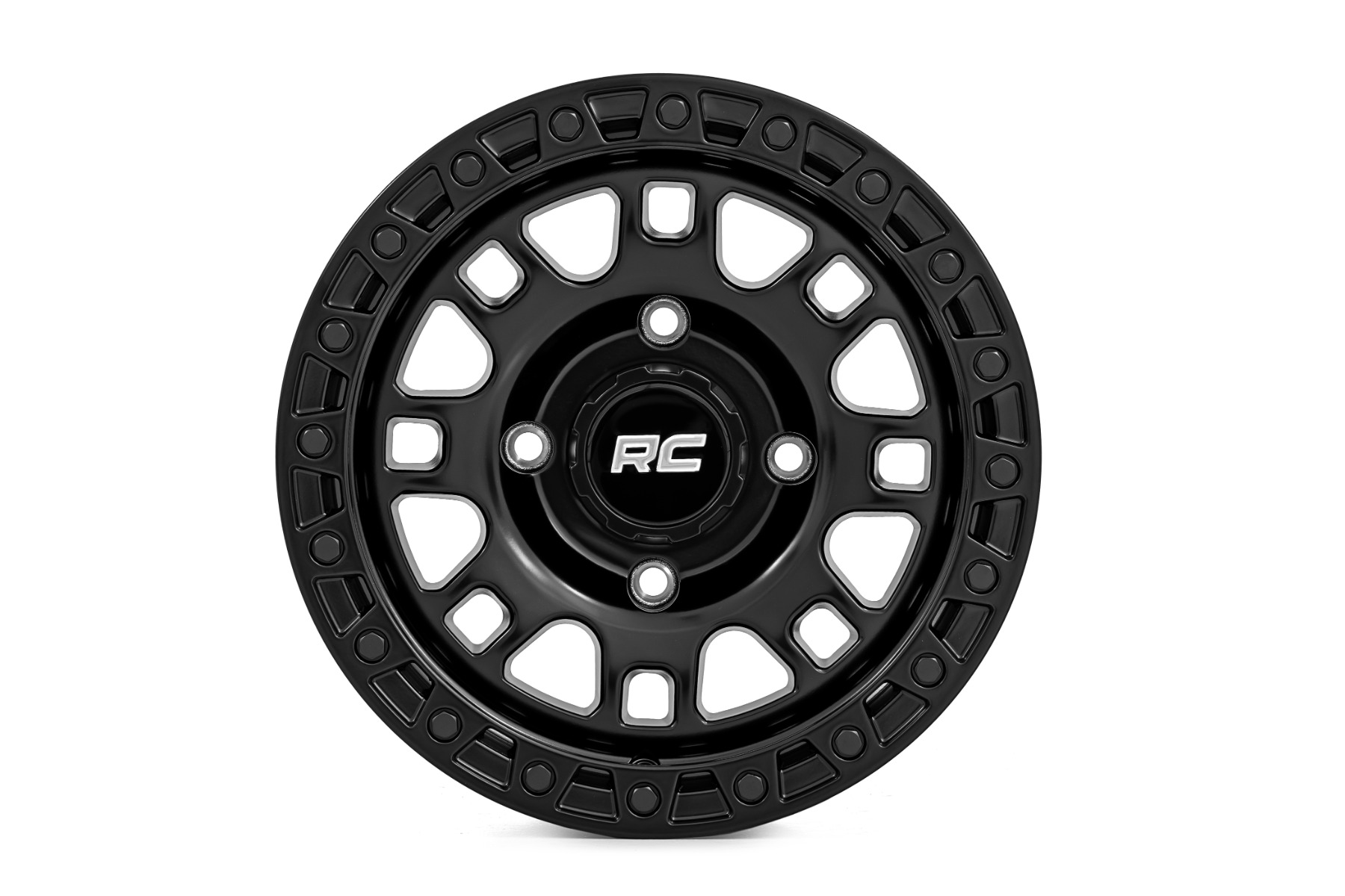 Rough Country 82 Series Wheel UTV Semi Gloss Black 15x7 5x4.5 +10mm