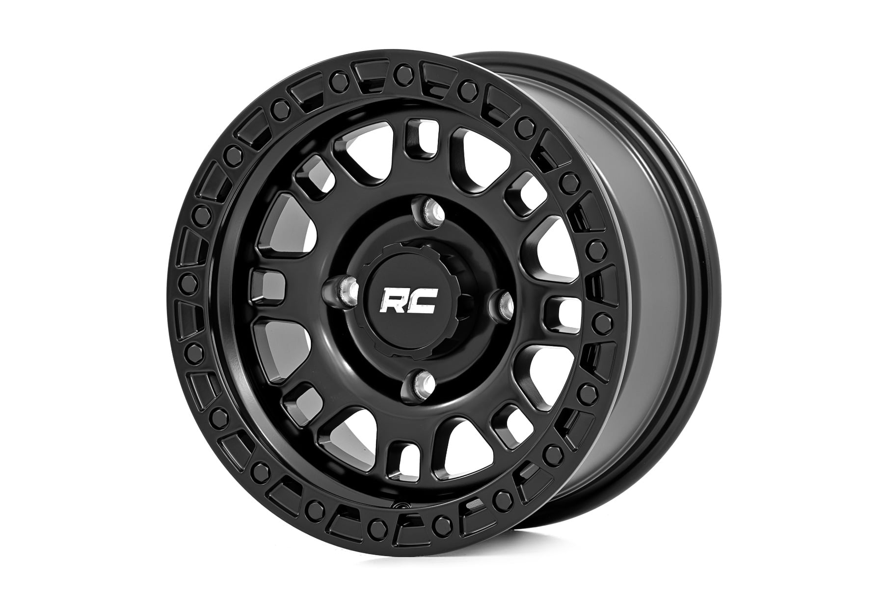 Rough Country 82 Series Wheel UTV Semi Gloss Black 15x7 4x137 +10mm