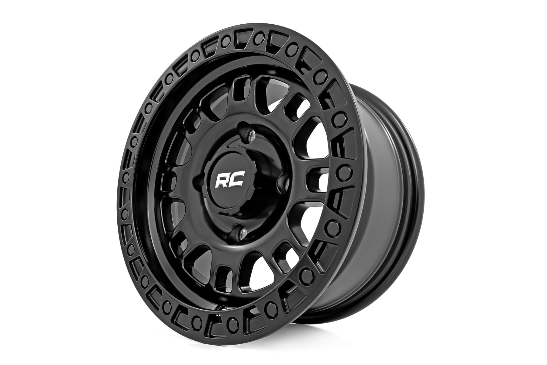 Rough Country 82 Series Wheel UTV Semi Gloss Black 15x7 4x137 +10mm