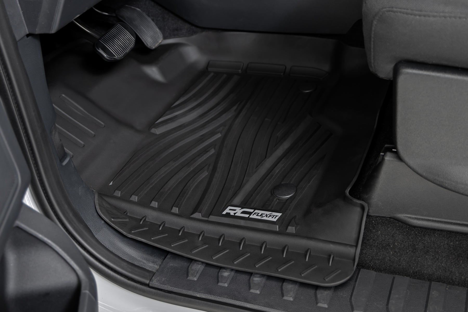 Rough Country Flex-Fit Floor Mats FR & RR Ford F-150 (15-26)/F-150 Lightning (22-26)/Raptor (17-26)