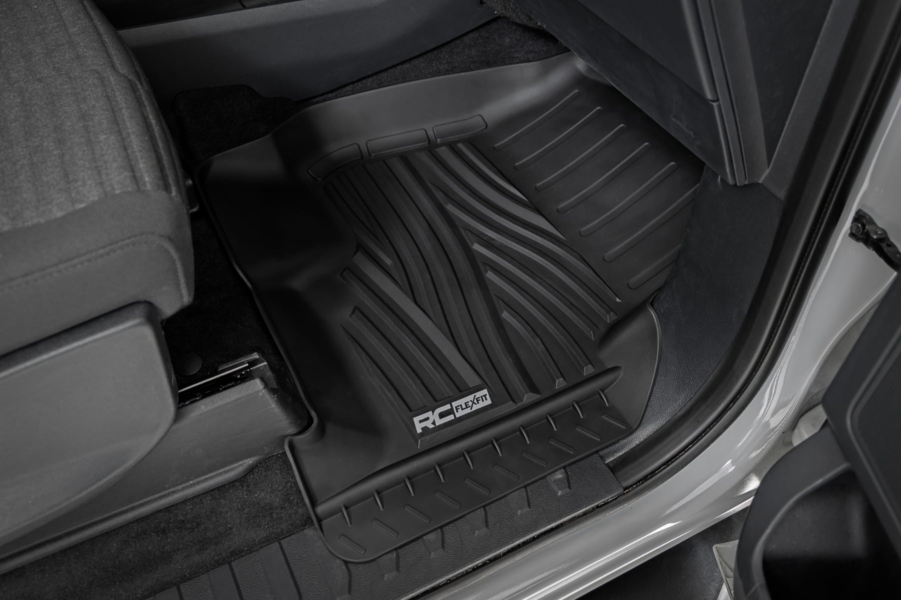Rough Country Flex-Fit Floor Mats FR & RR Ford F-150 (15-26)/F-150 Lightning (22-26)/Raptor (17-26)