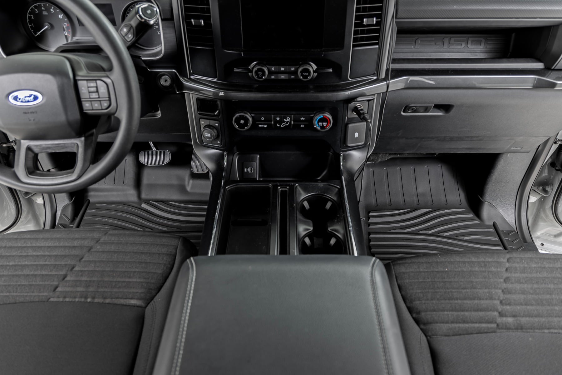 Rough Country Flex-Fit Floor Mats FR & RR Ford F-150 (15-26)/F-150 Lightning (22-26)/Raptor (17-26)