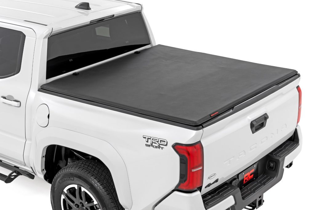 Rough Country Soft Tri-Fold Bed Cover 5′ Bed Dbl Cab Toyota Tacoma 2WD/4WD (24-26)