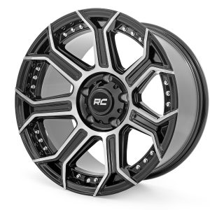 Rough Country 89 Series Wheel One-Piece Black Machined Gun Metal 17x9 5x4.5 -12mm