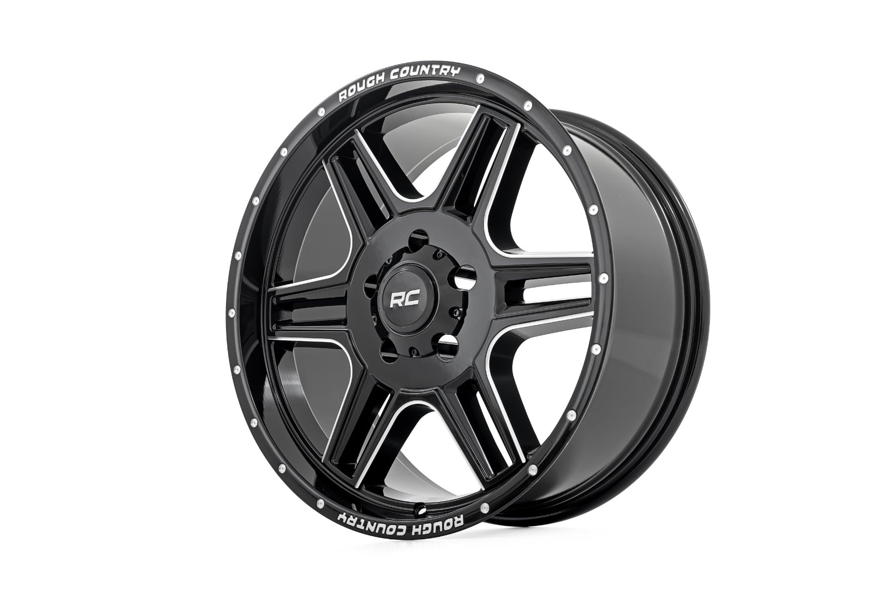 Rough Country 92 Series Wheel Machined One-Piece Gloss Black 18x9 5x5.5 +0mm