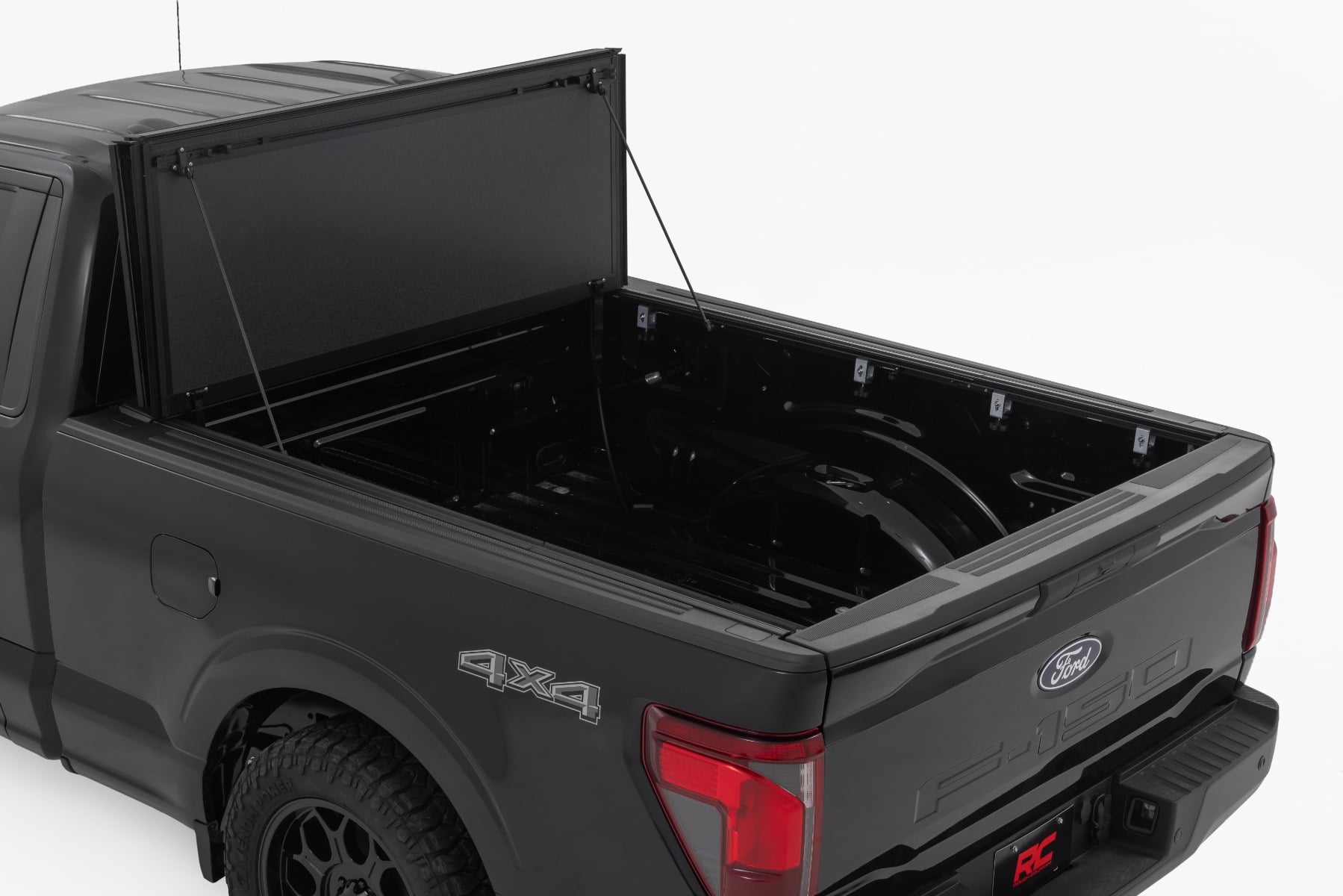 Rough Country Hard Tri-Fold Flip Up Bed Cover 6β7β³ Bed Ford F-150 2WD/4WD (2021-2026)