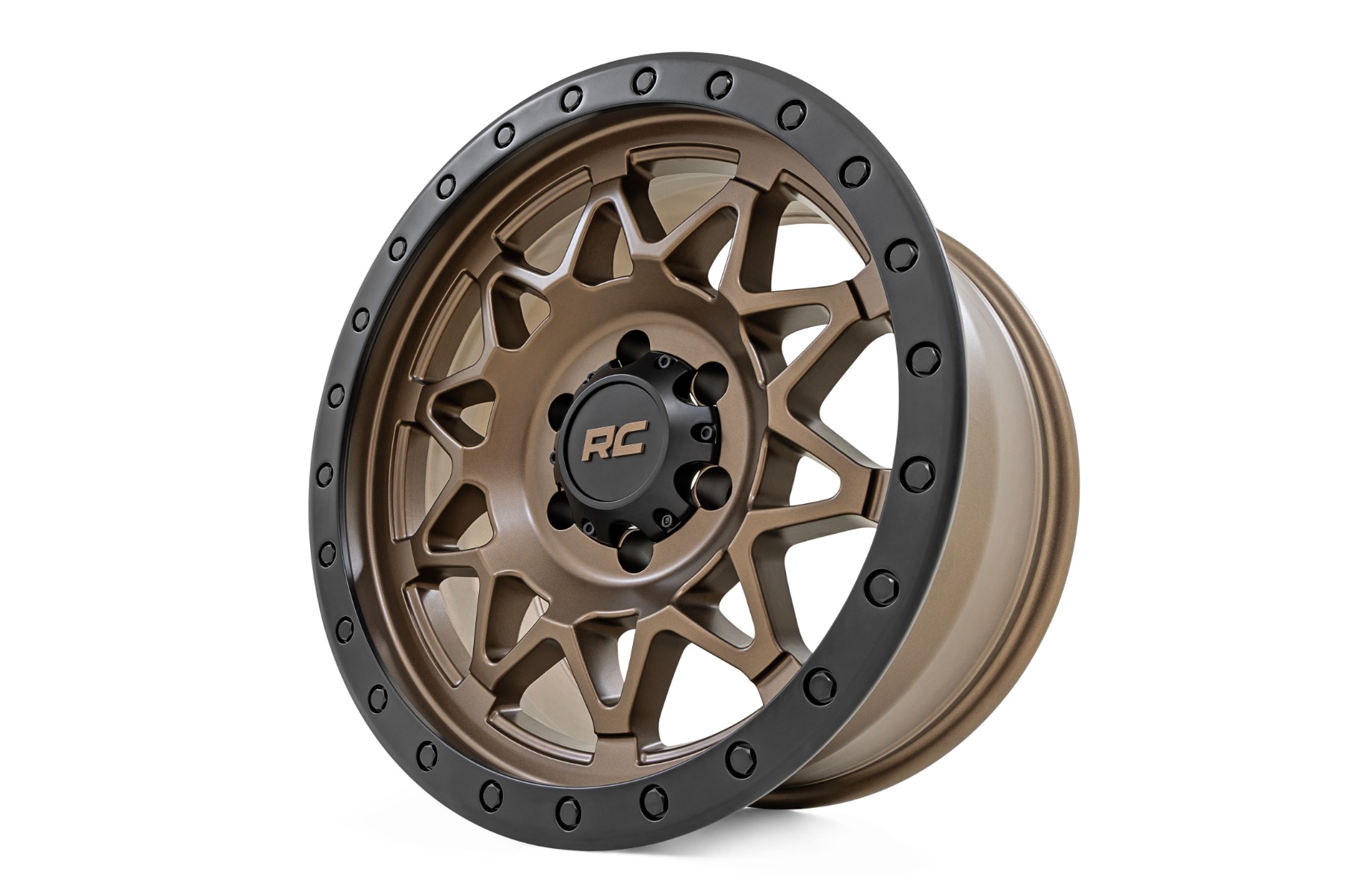 Rough Country 78 Series Wheel Simulated Beadlock Bronze/Black 18x9 8x6.5 -12mm