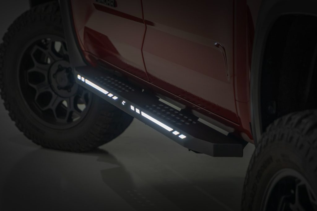 Rough Country AC2 Running Boards Amber/White CrewMax Toyota Tundra 2WD/4WD (22-26)