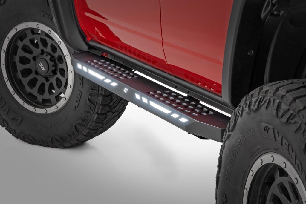 Rough Country AC2 Running Boards Amber/White 4-Door Ford Bronco 4WD (2021-2026)