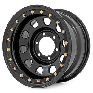 Rough Country Steel Simulated Bead Lock Wheel Black 16x8 6x5.5 4.25 Bore -12