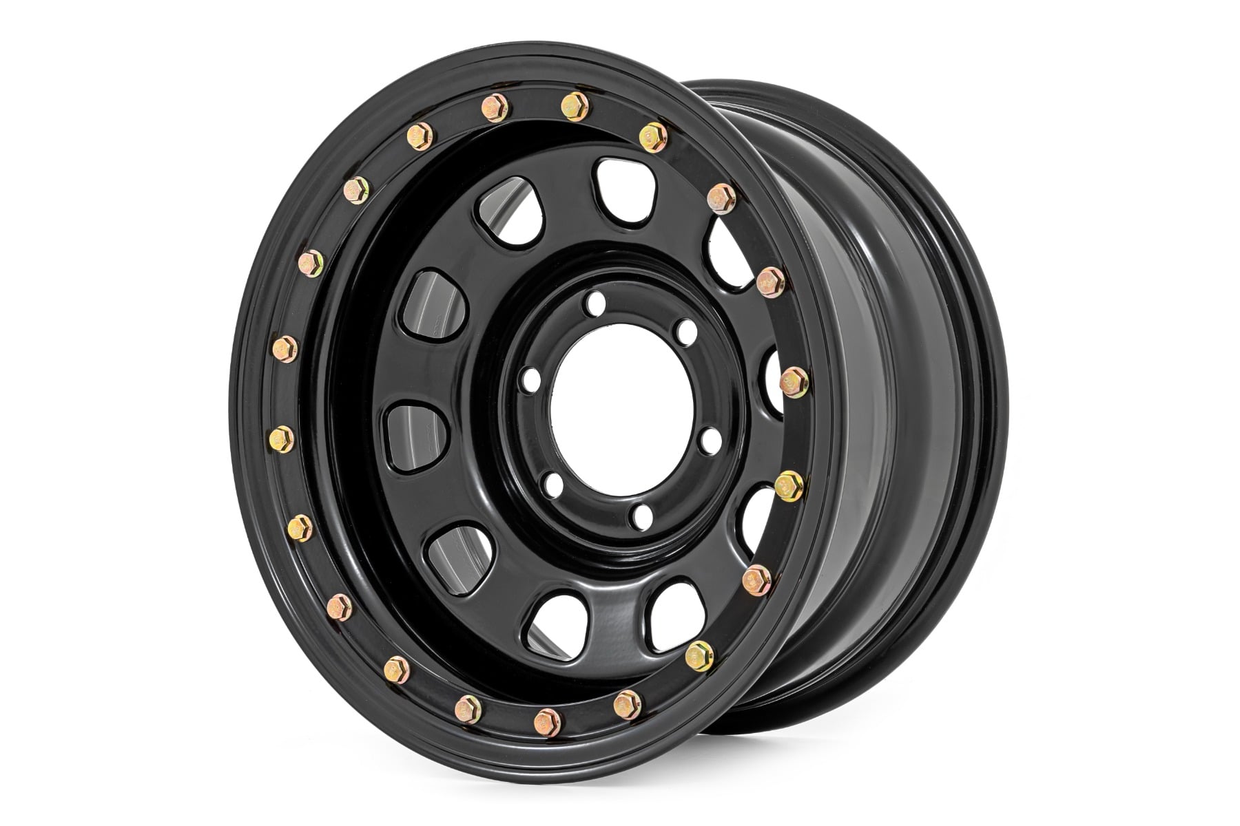 Rough Country Steel Simulated Beadlock Wheel Black 15x8 5x4.5 3.30 Bore -19